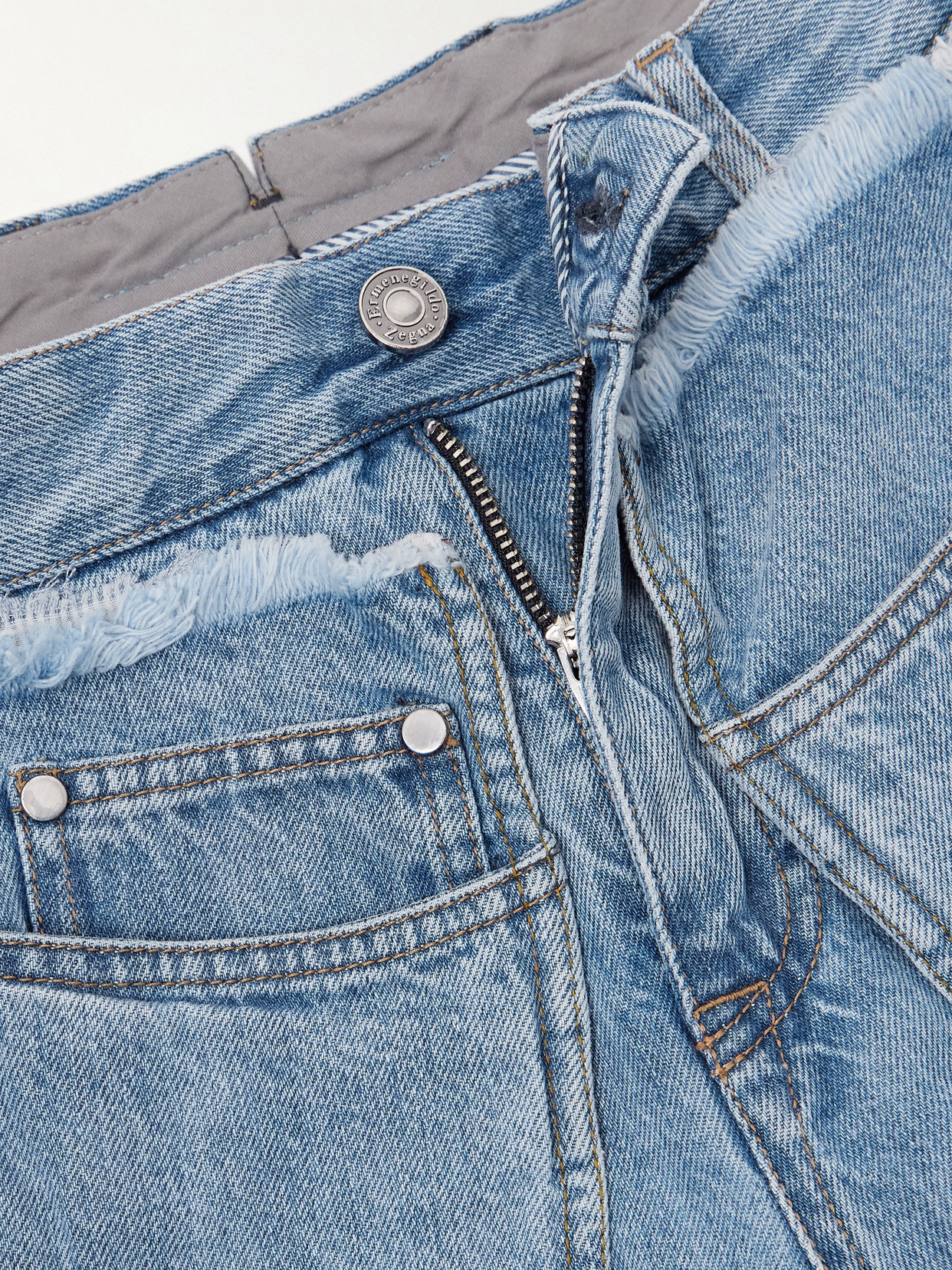 Wrap-effect Frayed Mid-rise Straight-leg Jeans - 5