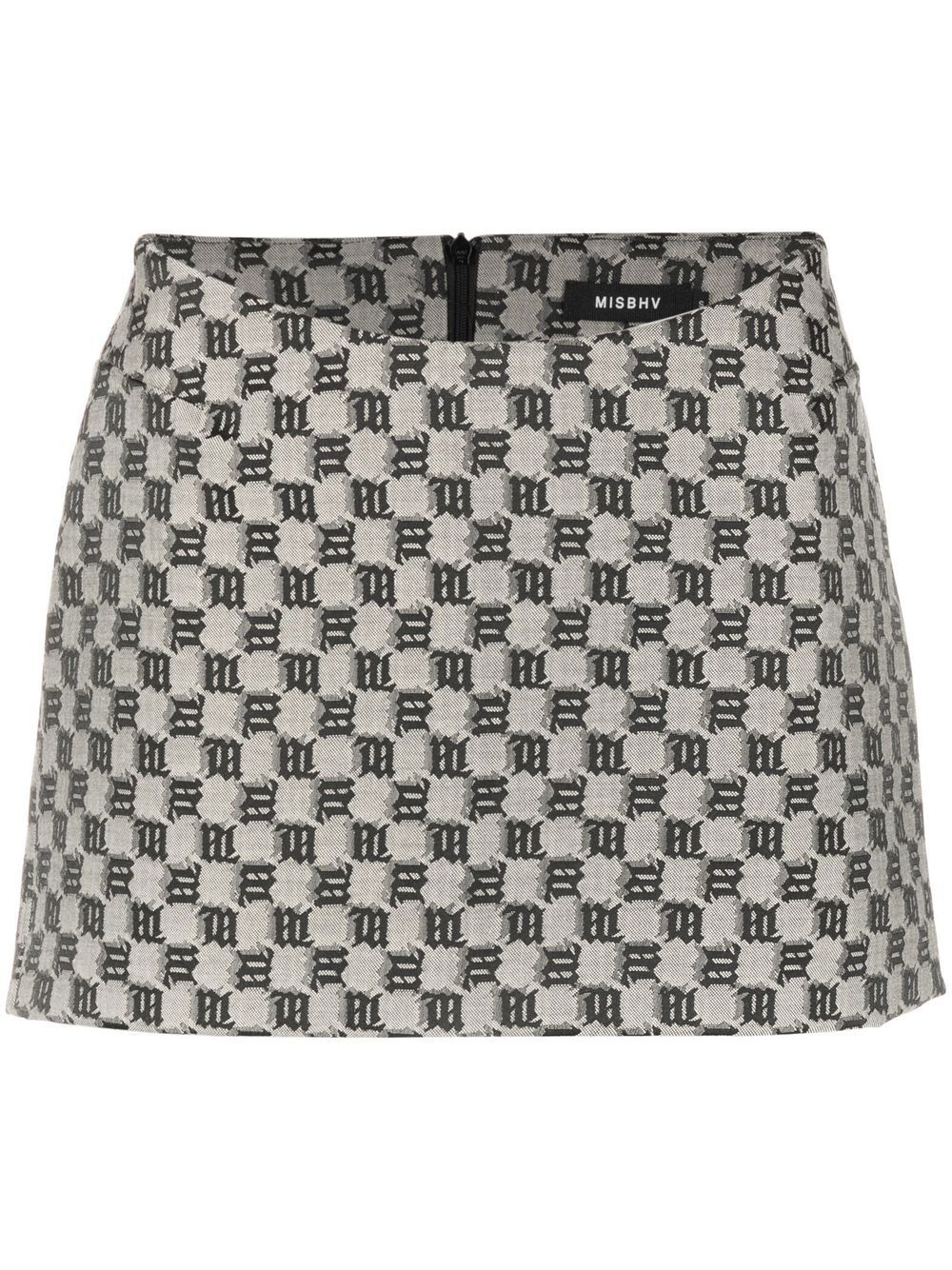 monogram-pattern mini skirt - 1
