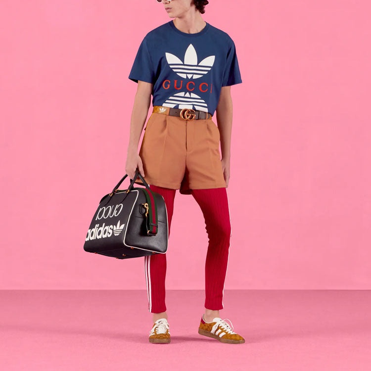 Gucci x adidas Cotton Jersey T-Shirt 'Cobalt Blue' 548334-XJEMJ-4622 - 3