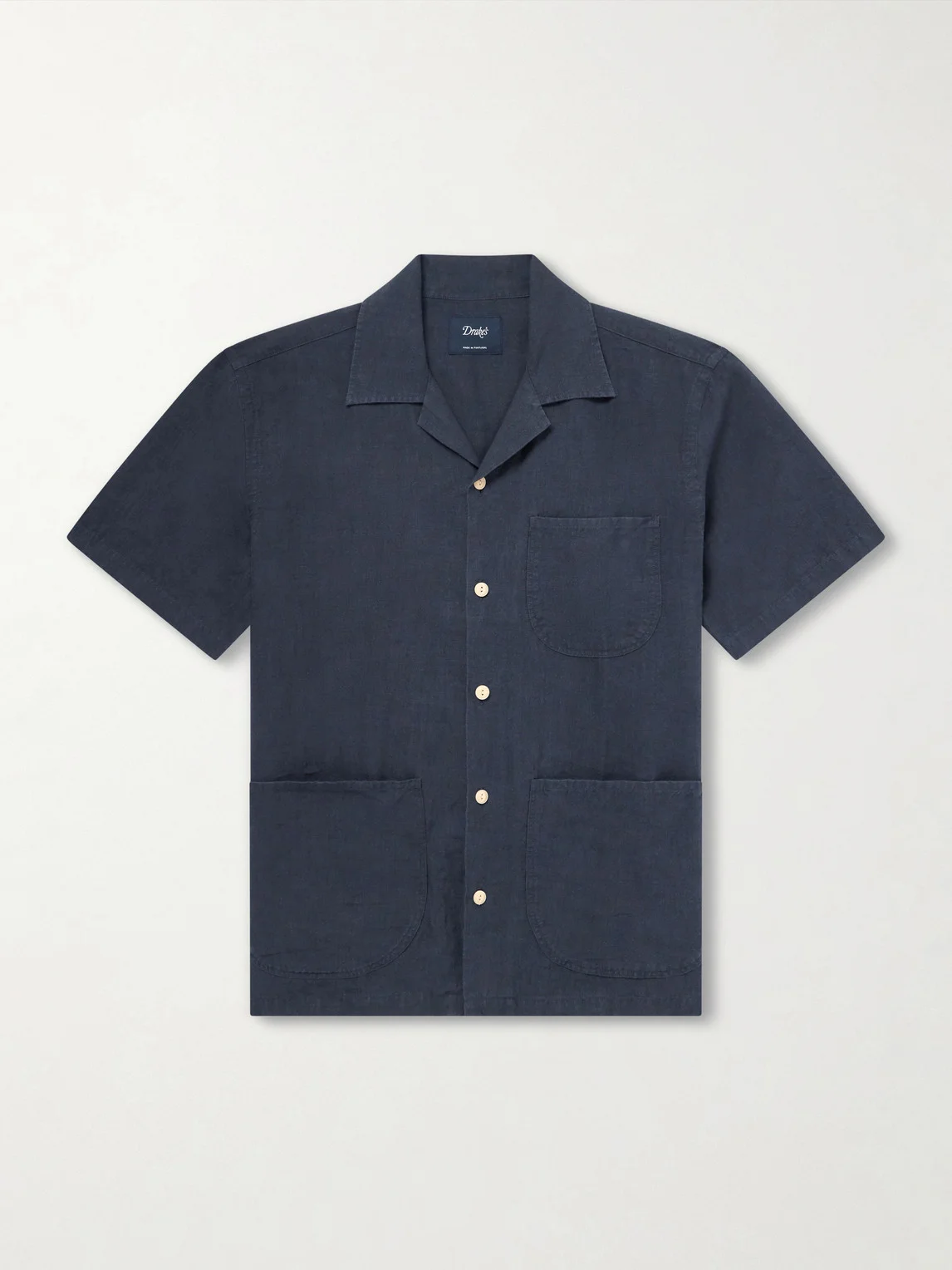 Camp-Collar Linen Shirt - 1