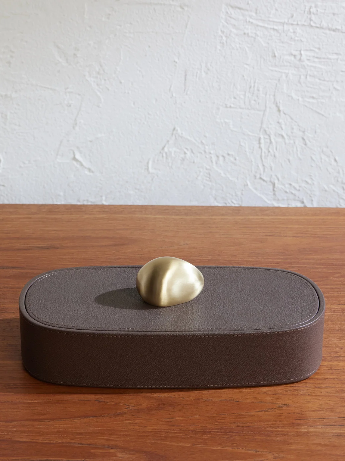 Pebbled Leather Trinket Box - 1