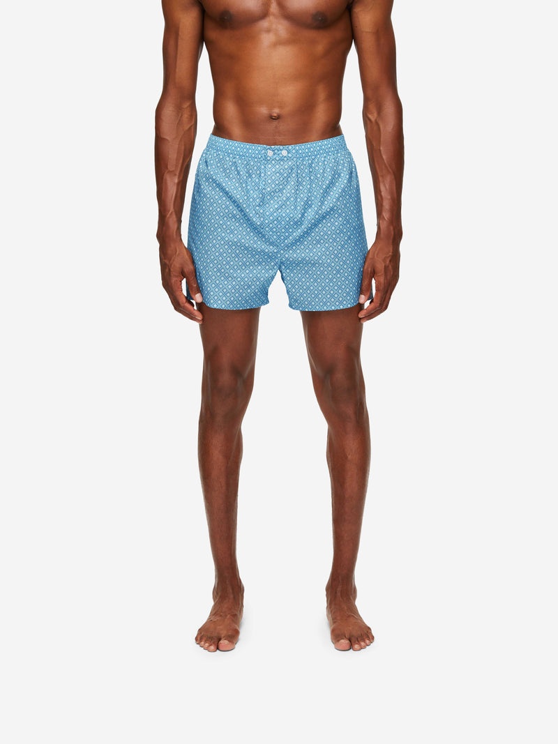 Men's Classic Fit Boxers Ledbury 56 Cotton Batiste Blue - 5
