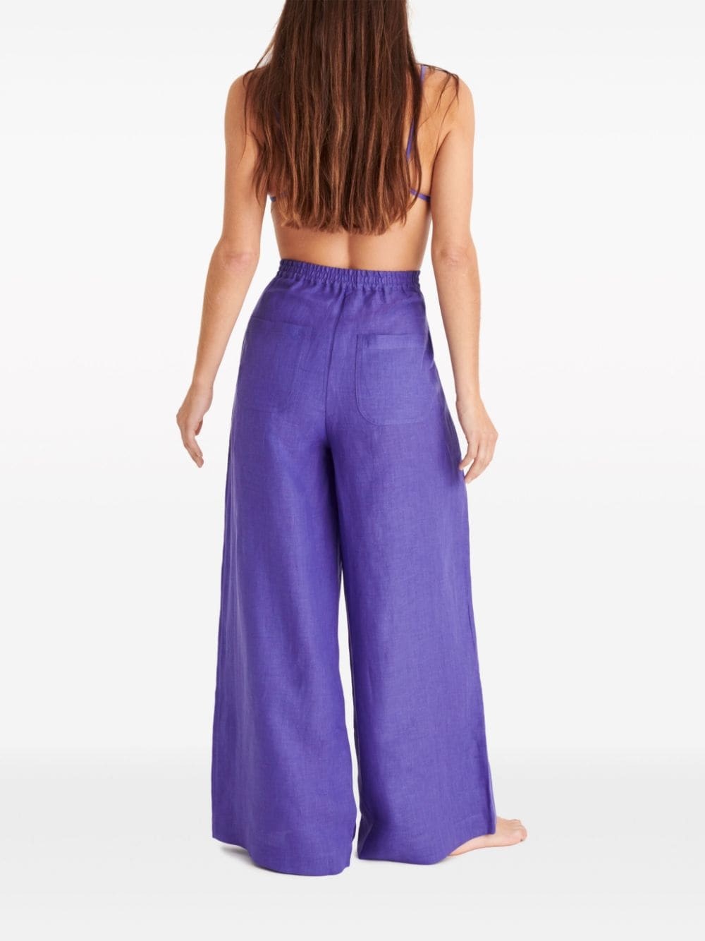 Select wide-leg linen trousers - 3