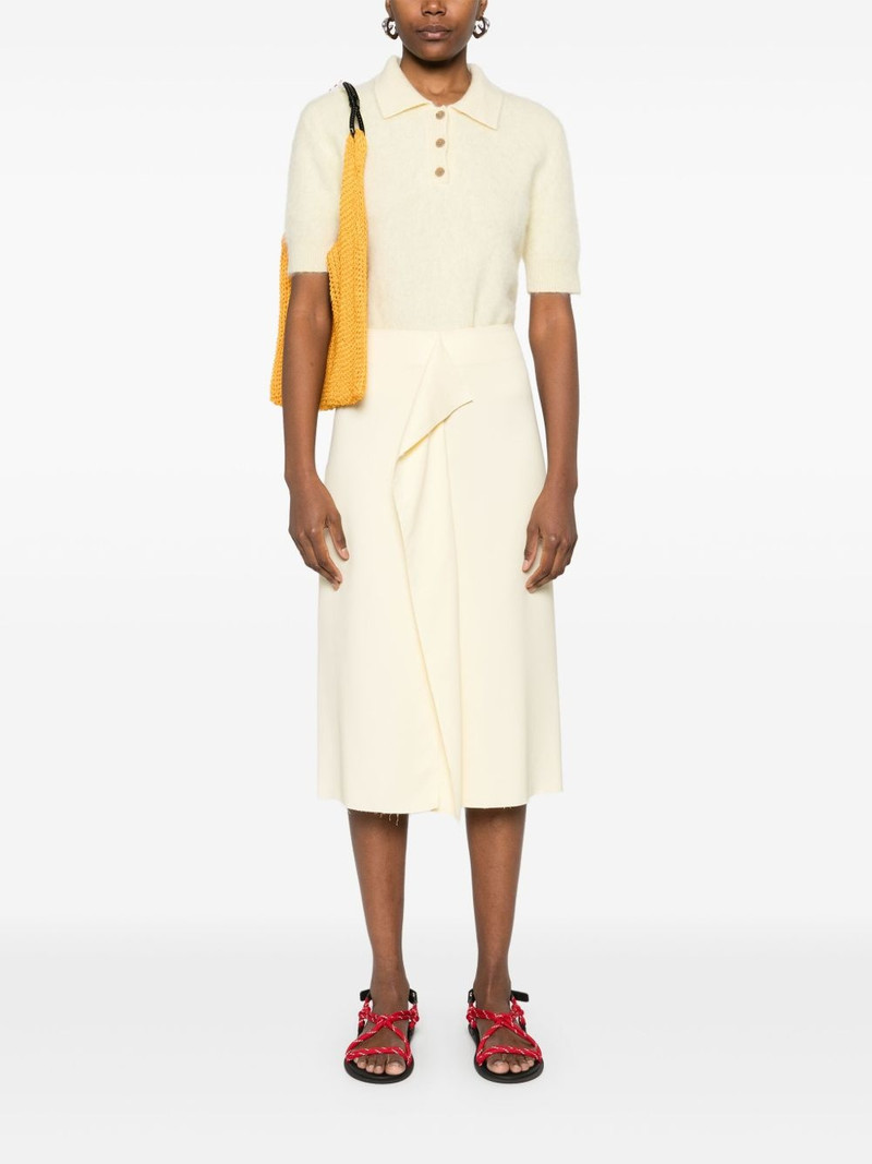 Plan C draped-detail midi dress outlook