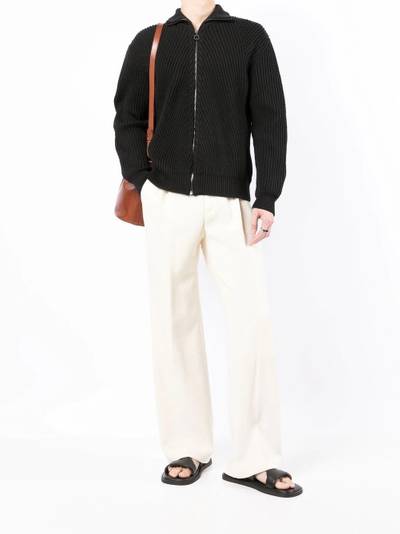 Salvatore Ferragamo ribbed-knit bomber jacket outlook