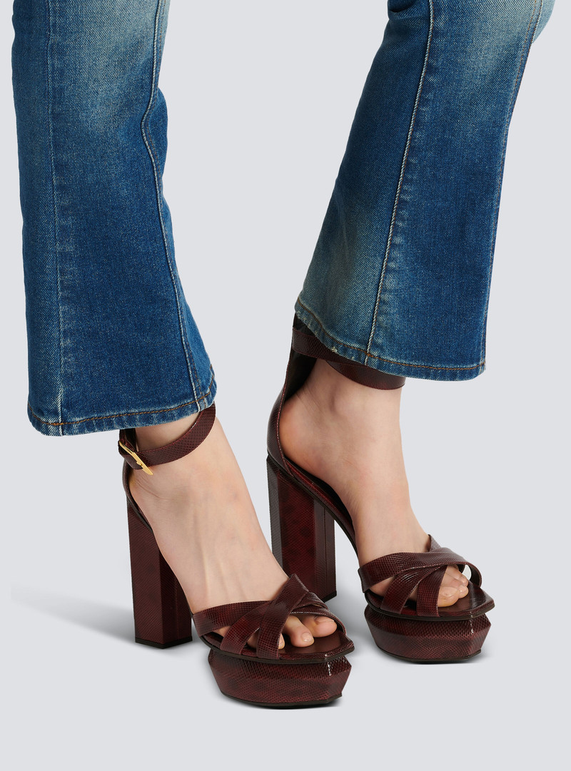 Balmain Ava Karung leather platform sandals outlook