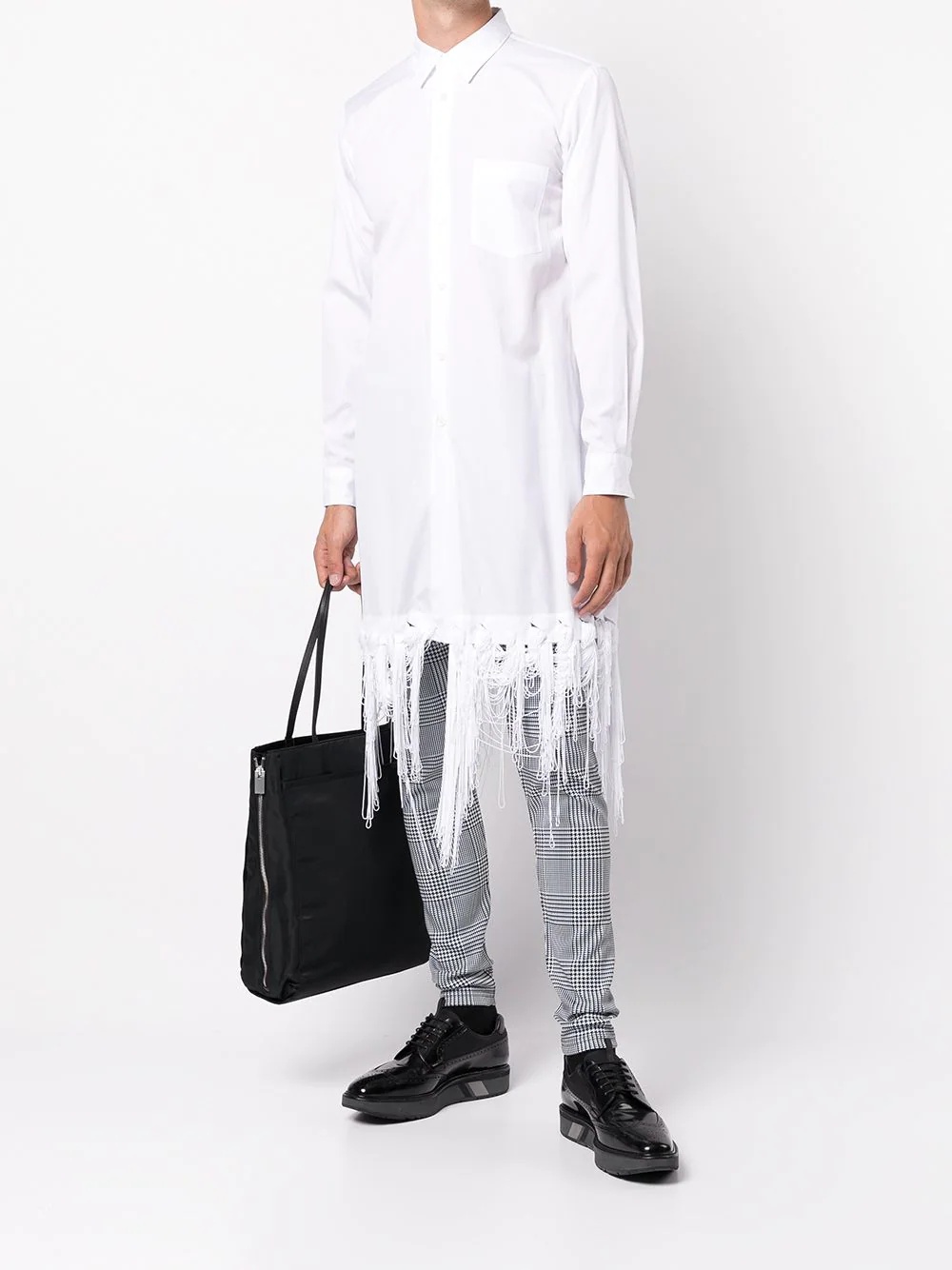 woven-frayed edge shirt - 2