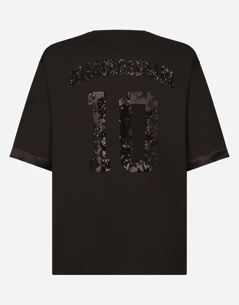 Dolce & Gabbana Short-sleeved T-shirt with sequin embellishment outlook