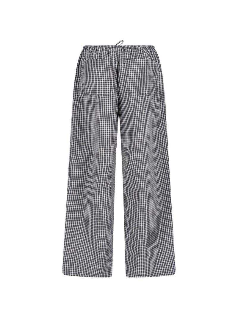 Dunst check-pattern drawstring trousers outlook