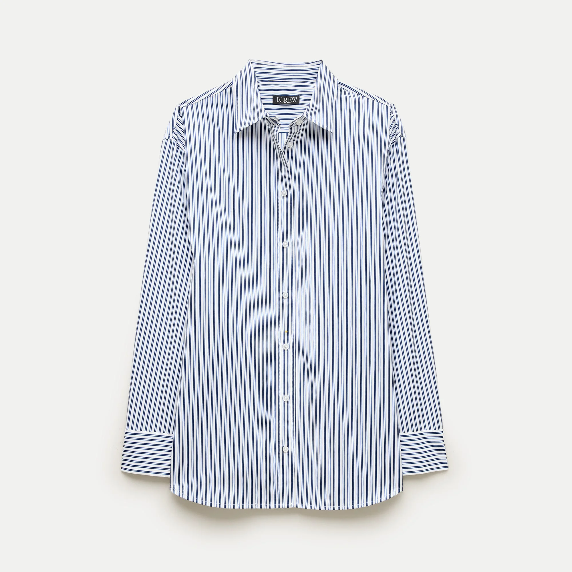 Cinched button-up shirt in Greenwich poplin - 1