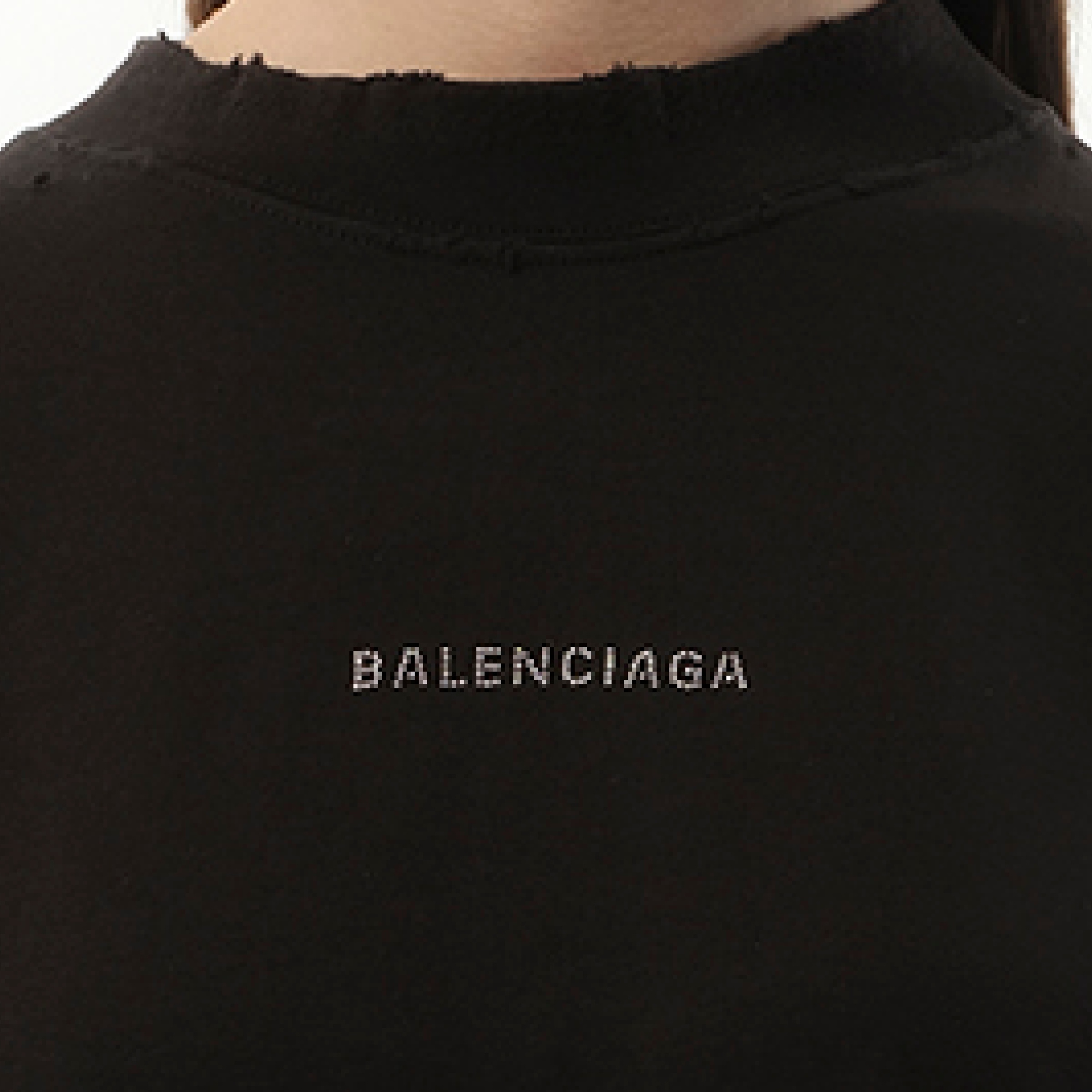 BALENCIAGA Back Strass Medium Fit T-Shirt in Faded Black