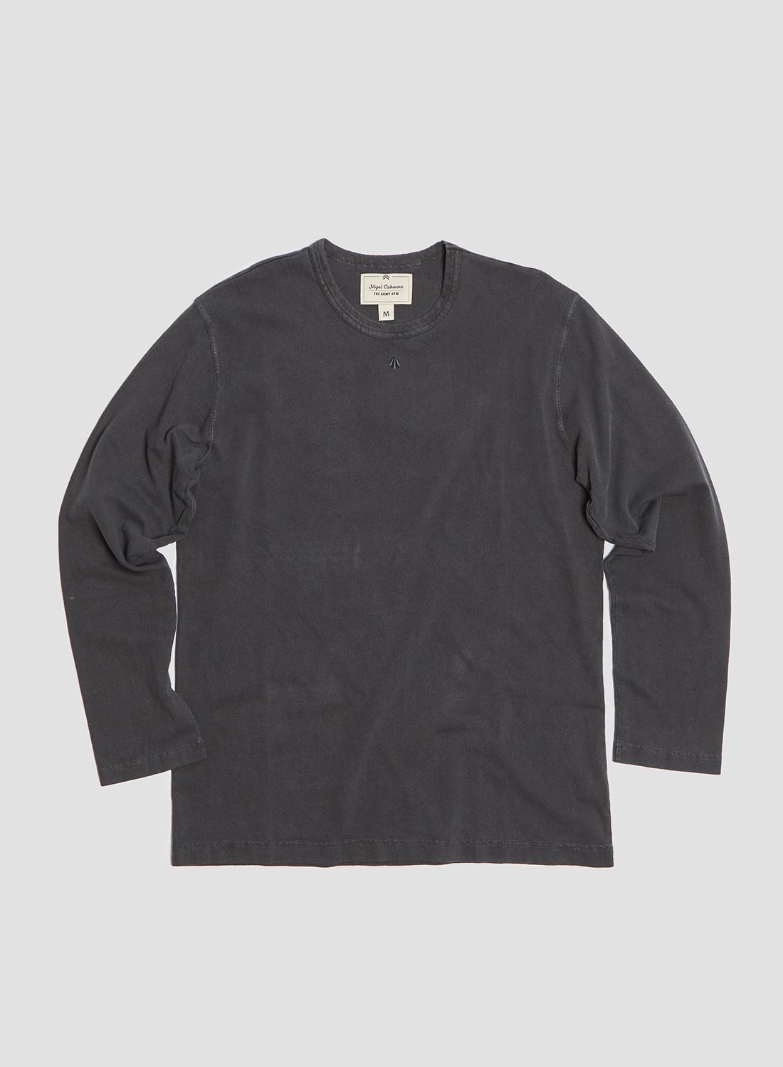 Embroidered Arrow Long Sleeve Tee in Black - 1