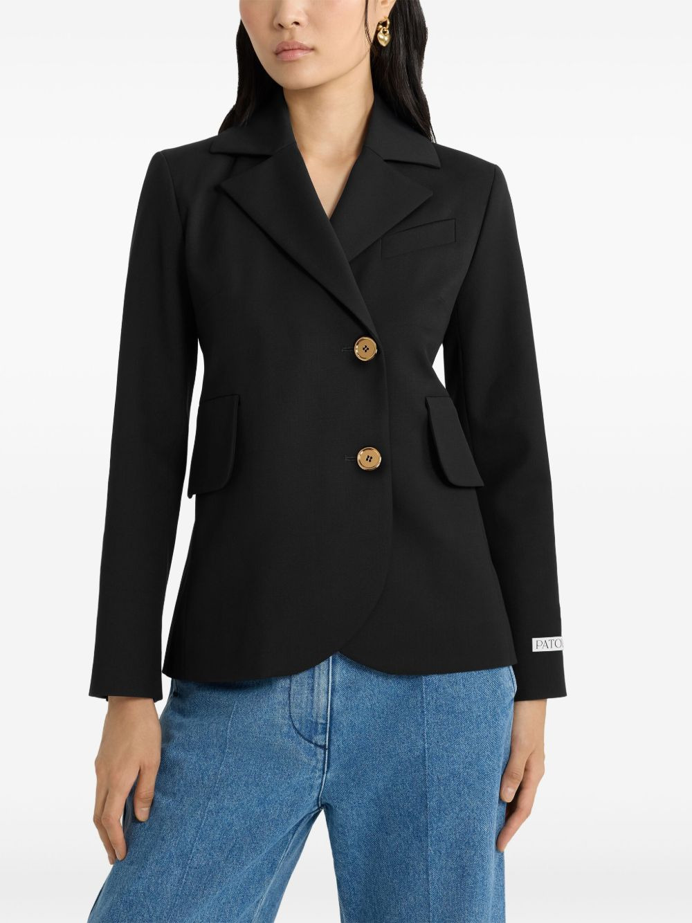 belted twill blazer - 4