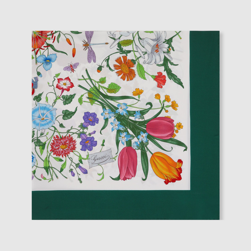 GUCCI Printed Flora silk twill carré outlook