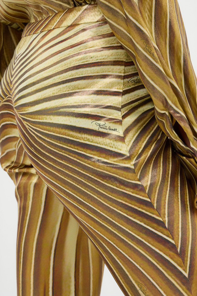 Flared Trousers with Ray Of Gold Print 6