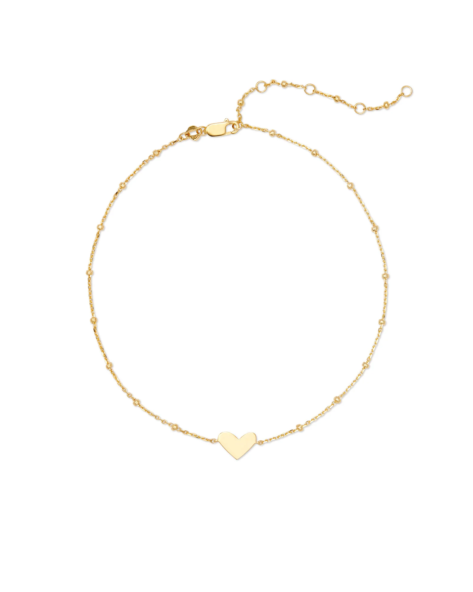 Ari Heart Chain Anklet in 18k Yellow Gold Vermeil - 1