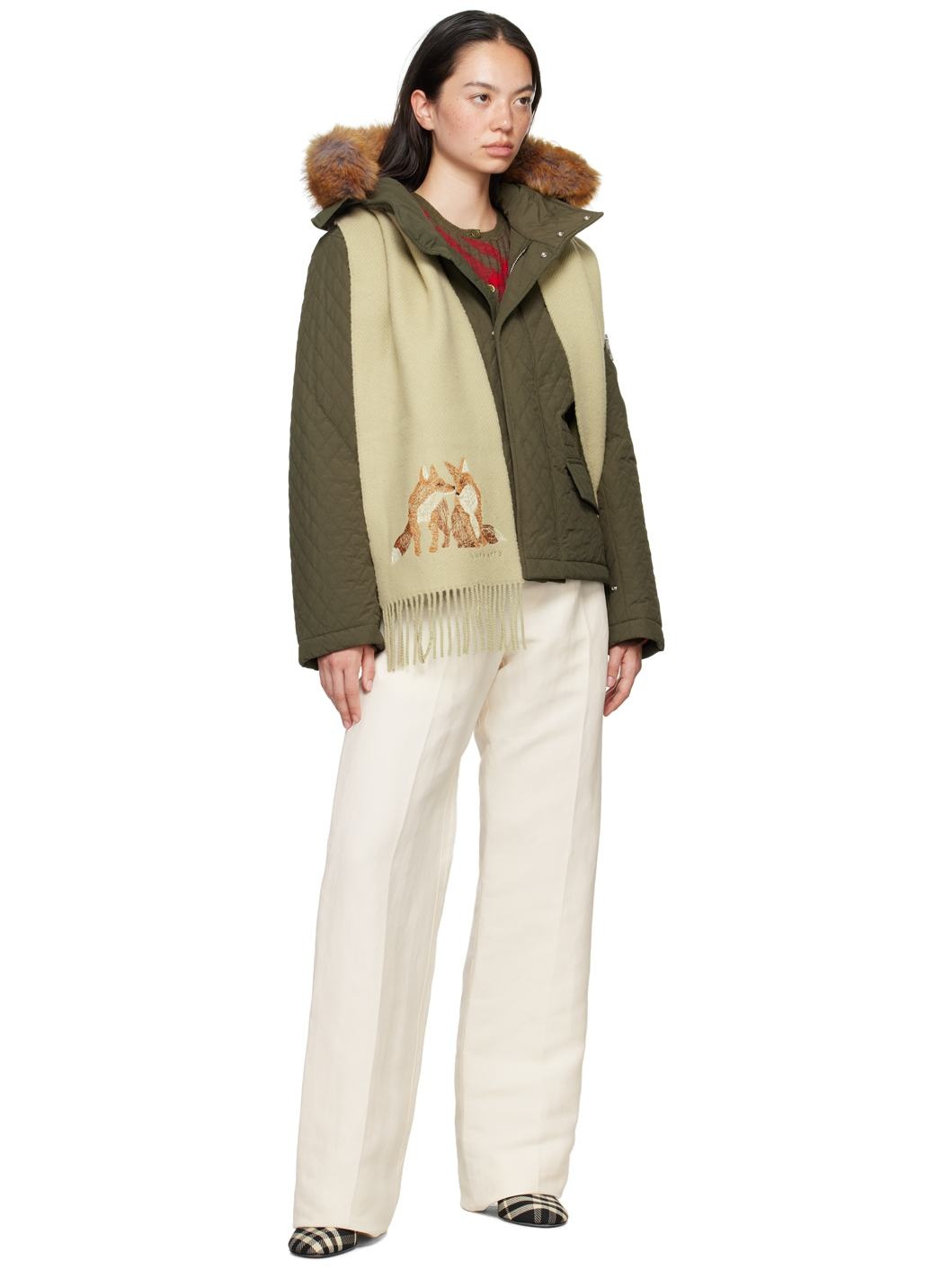 Khaki Quilted Jacket - 4