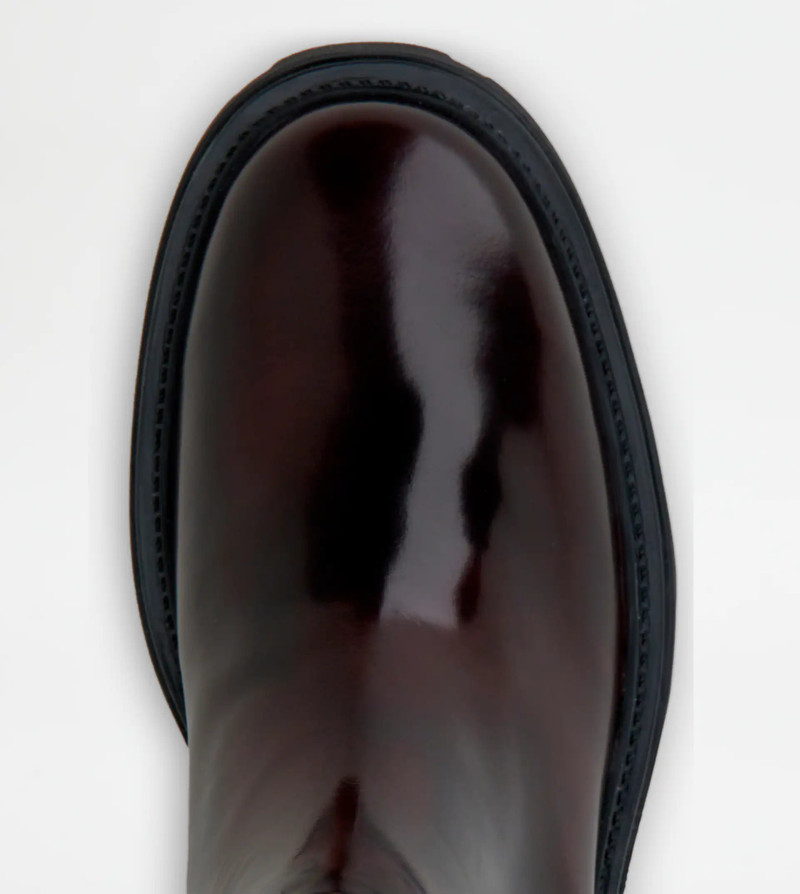 ANKLE BOOTS IN LEATHER - BURGUNDY 3