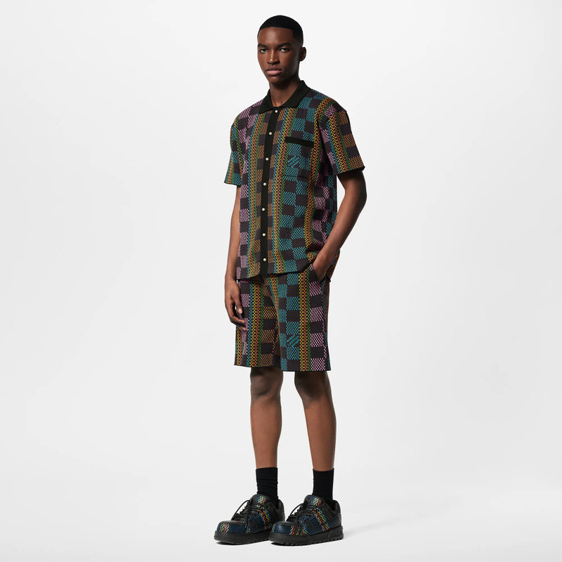 Louis Vuitton Damier Short-Sleeved Cotton Knit Shirt outlook
