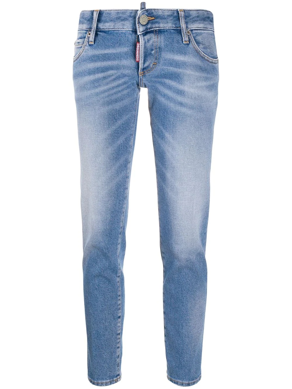 faded cropped jeans - 1