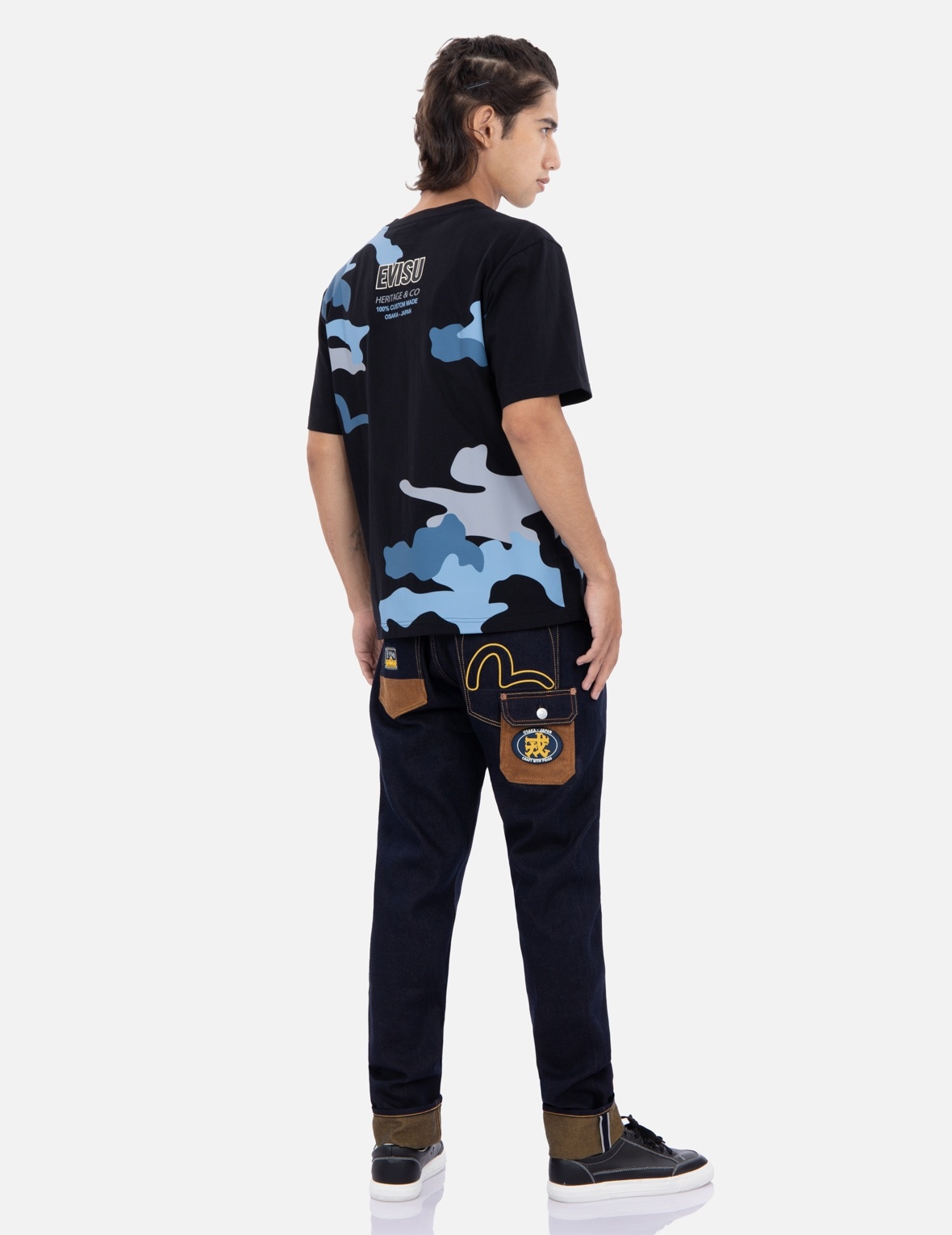 FABRIC-BLOCKING CARROT-FIT JEANS WITH WORKER POCKETS #2017 - 3