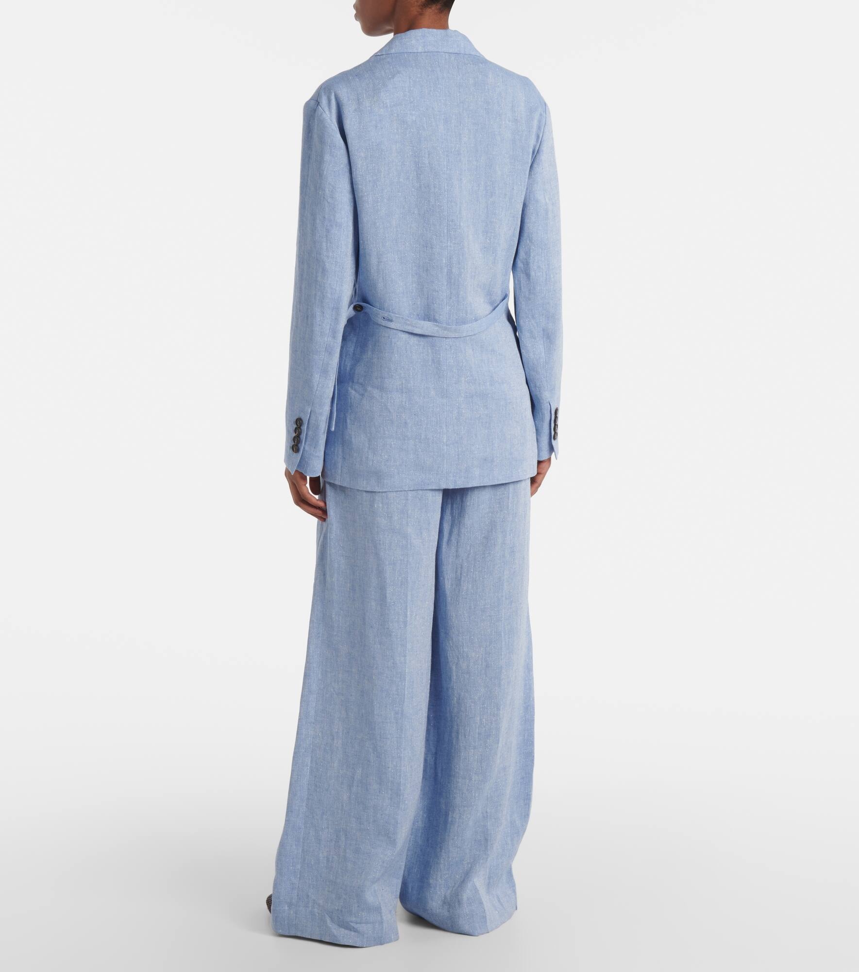 Linen-blend blazer - 3