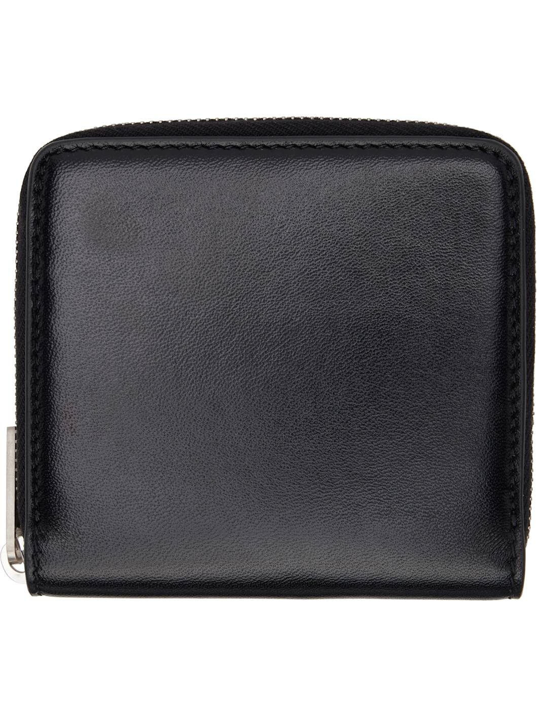 Black Hollywood Glossy Lamb Zipped Wallet - 4