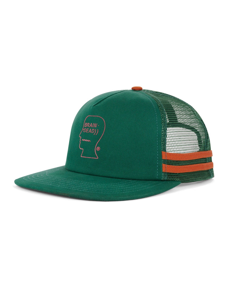 BRAIN DEAD Logohead 5 Panel Trucker Cap - Mallard outlook