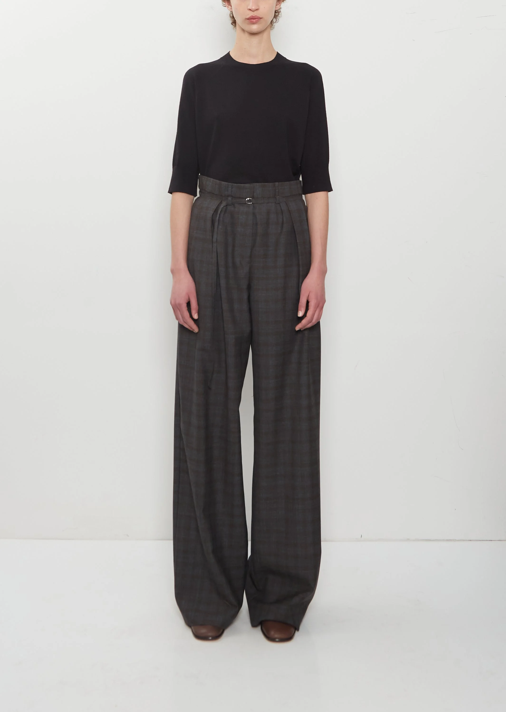 Peacha Wool Pants — Brown - 1
