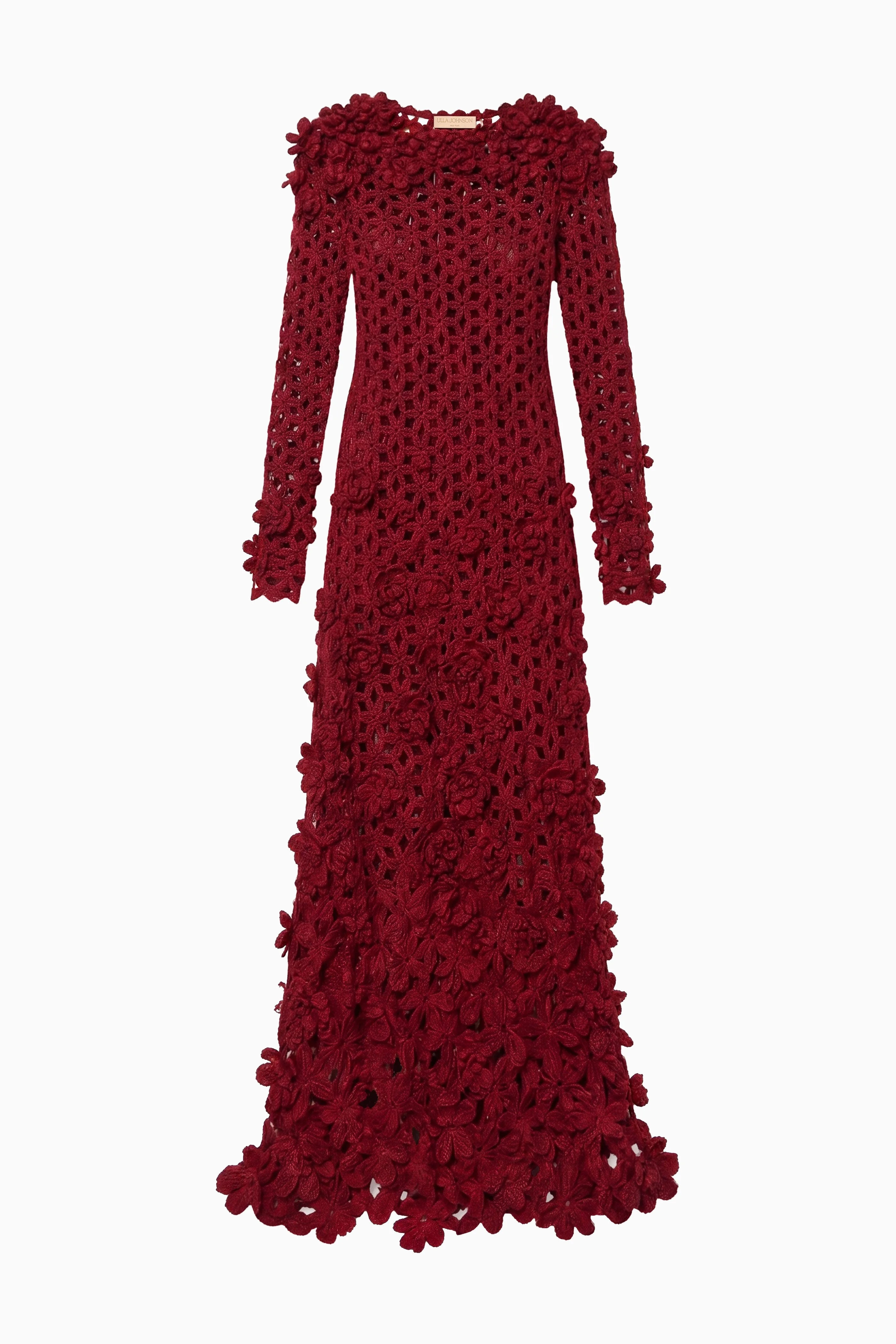 Astrid Crochet Dress with Embroidered Flowers - 1