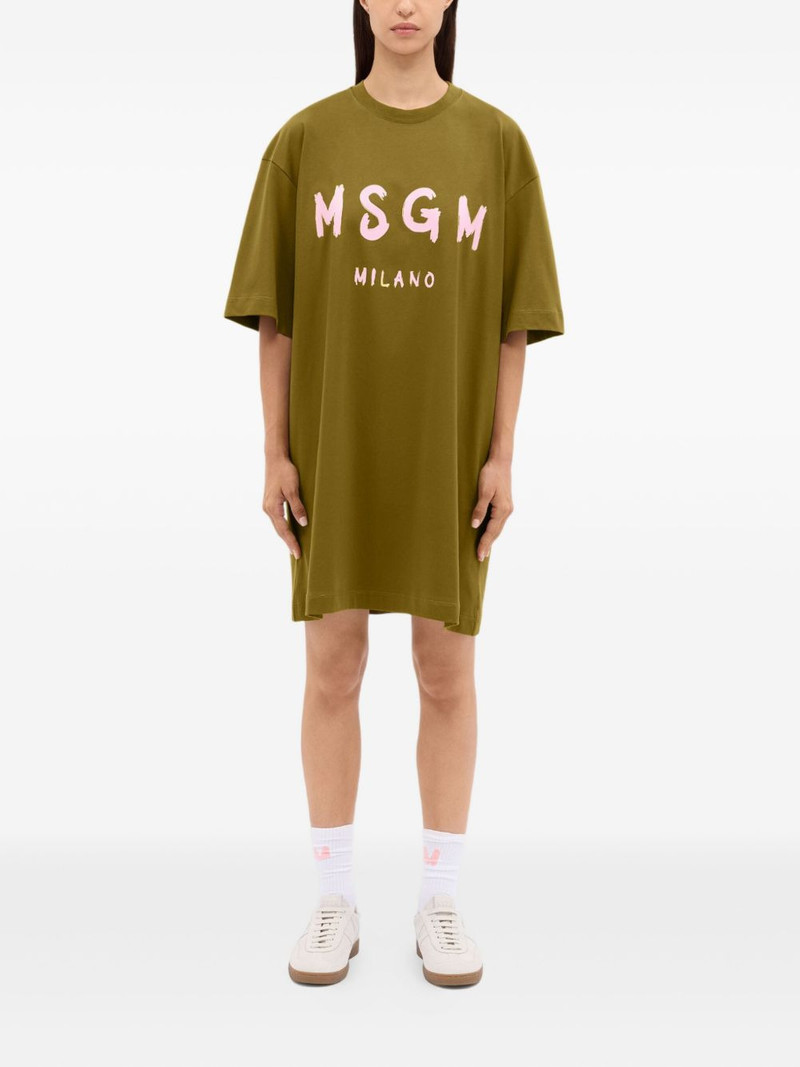 MSGM logo-print T-shirt dress outlook
