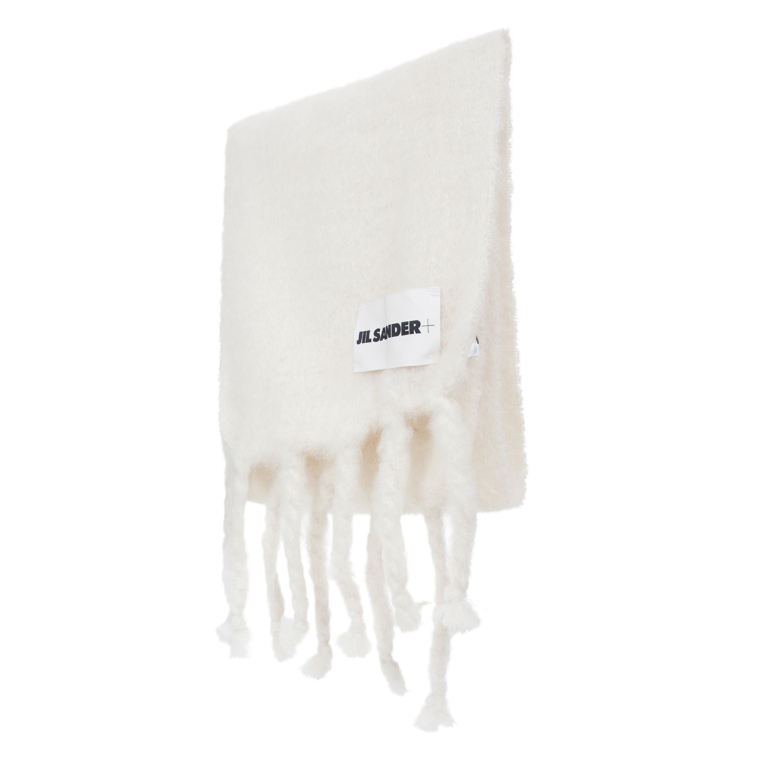 WHITE KNIT MOHAIR SCARF - 3
