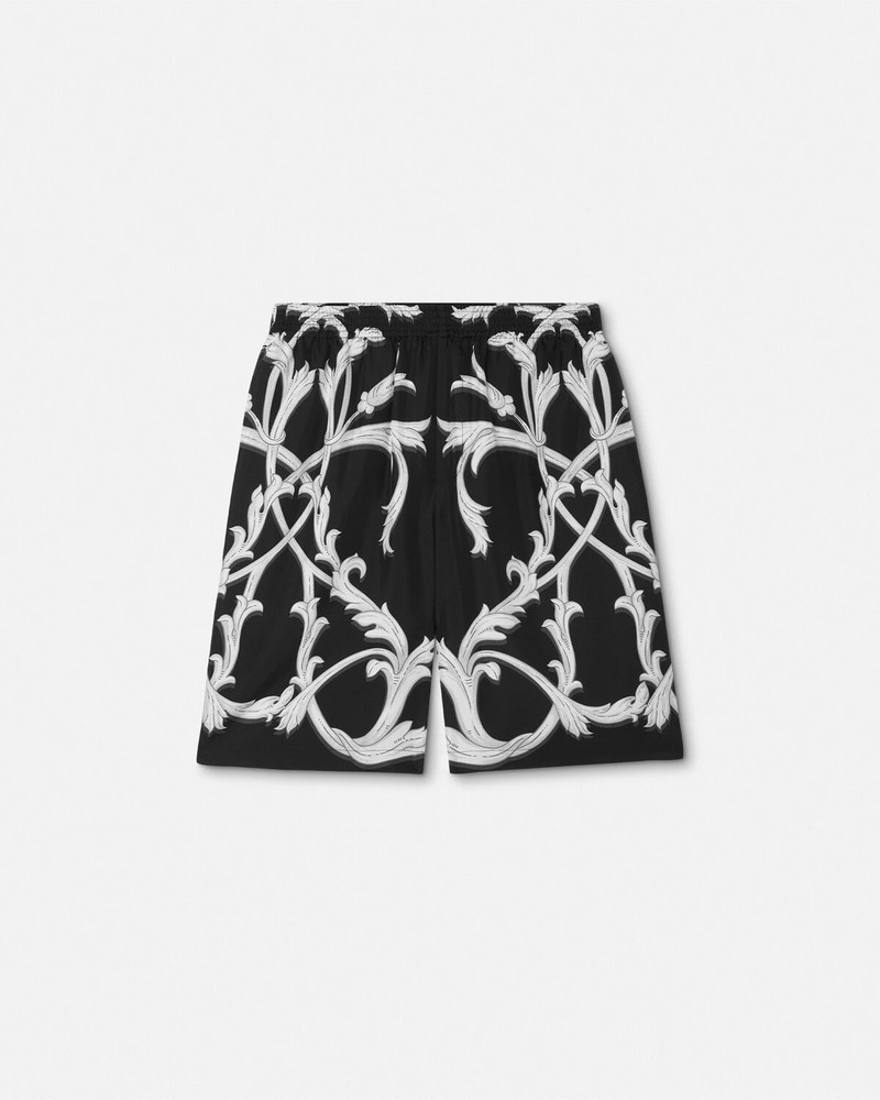 Acanthus Leaves Silk Shorts - 1