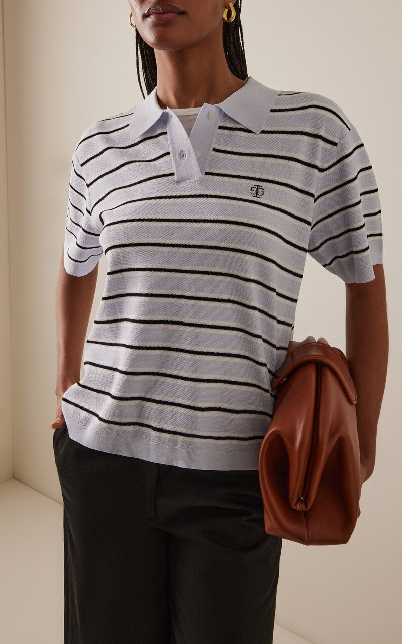 The Garment Madison Knit Polo Top stripe outlook