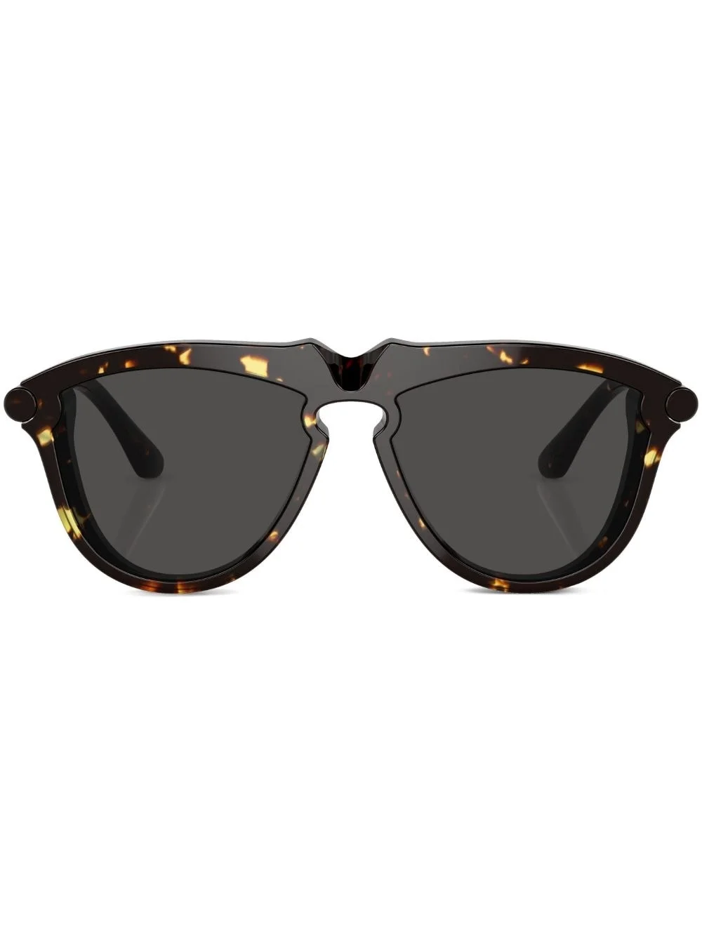 tortoiseshell-effect round-frame sunglasses - 1