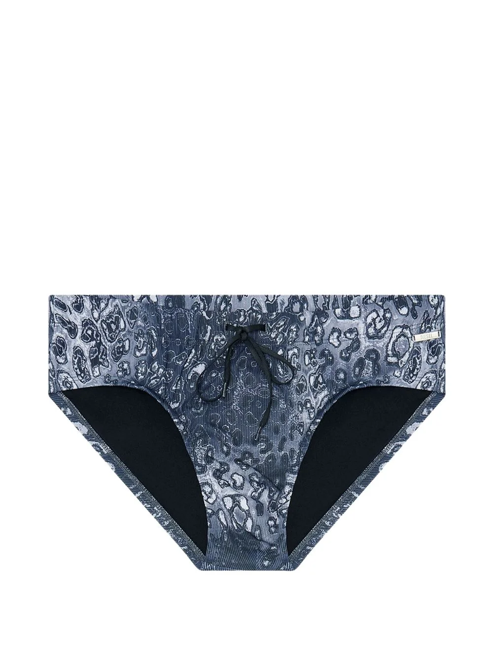 leopard-print drawstring swim briefs - 1