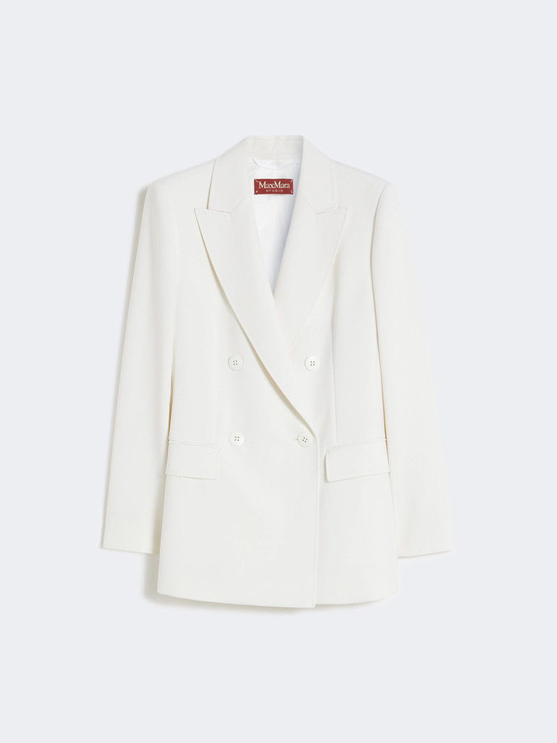 GREMBO Fitted wool crepe blazer - WHITE 1