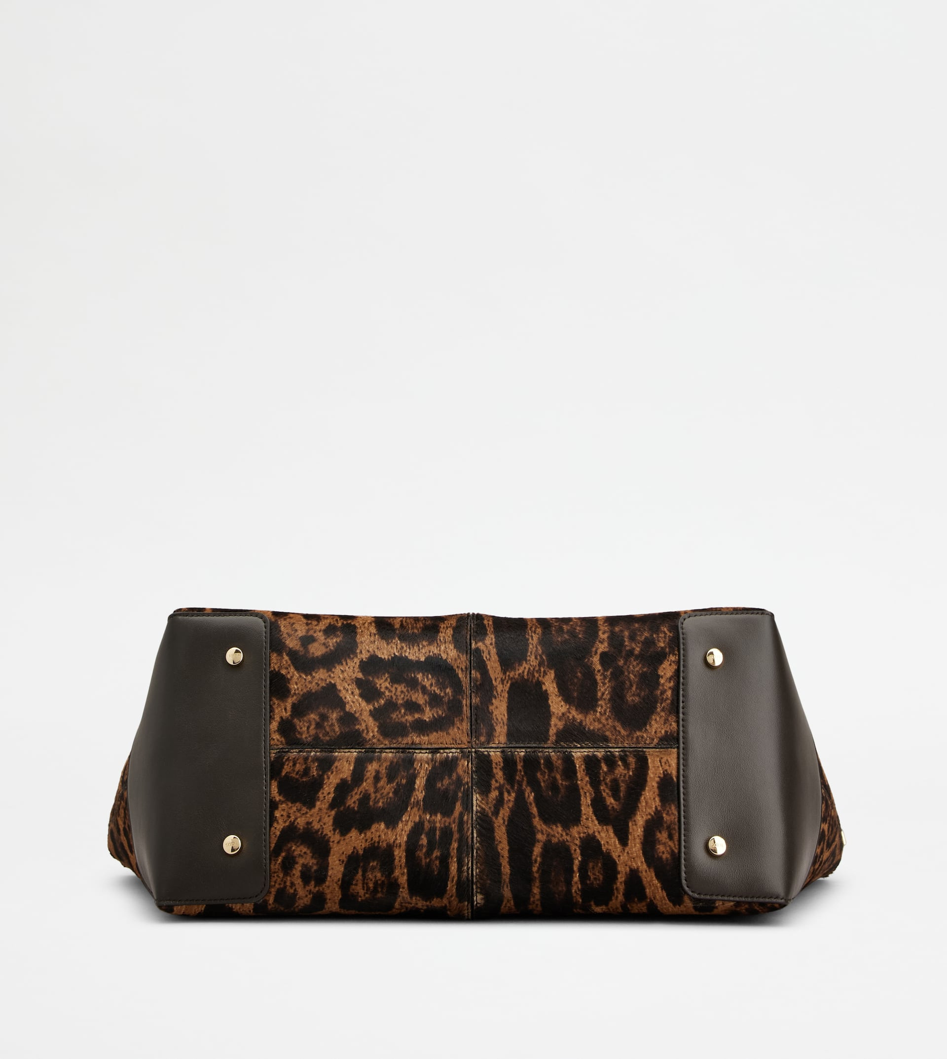 TOD'S DI BAG FOLIO IN PONY EFFECT LEATHER MEDIUM-SMALL - BROWN - 4