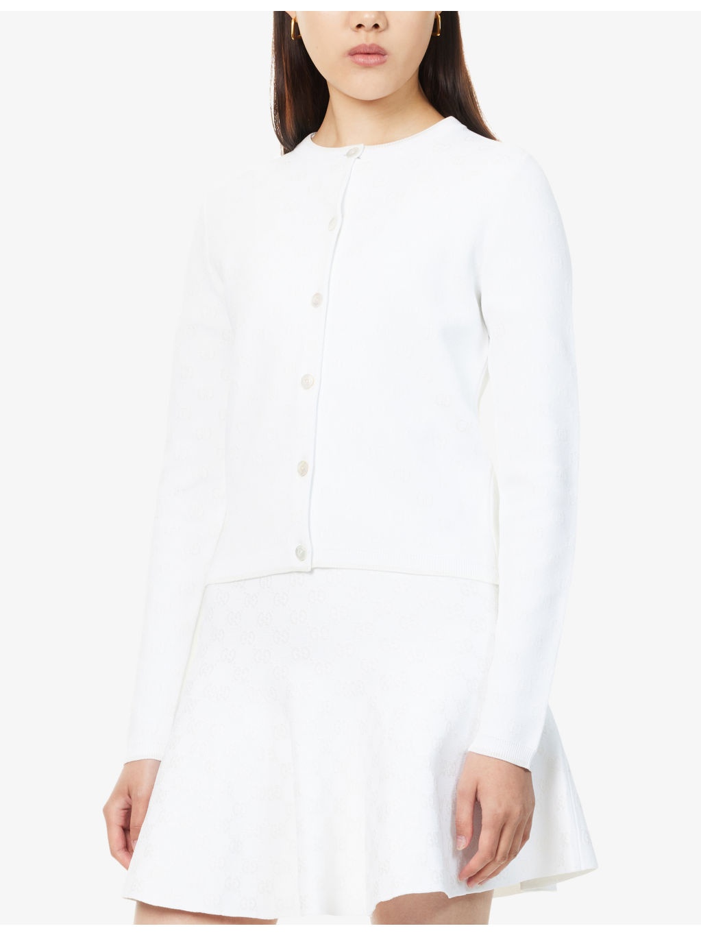 Monogram Round-Neck Knitted Cardigan - 3
