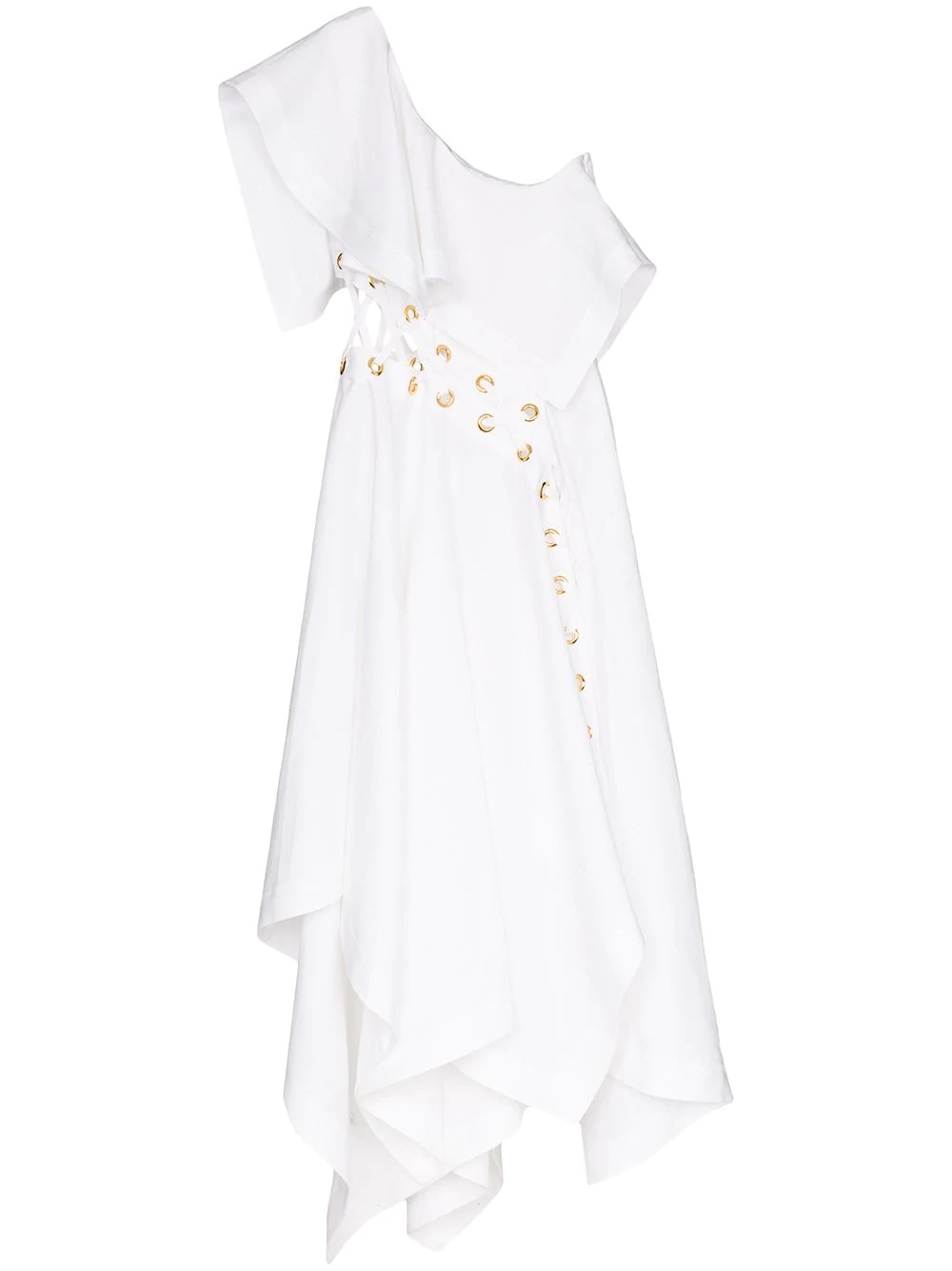 asymmetric eyelet dress - 1