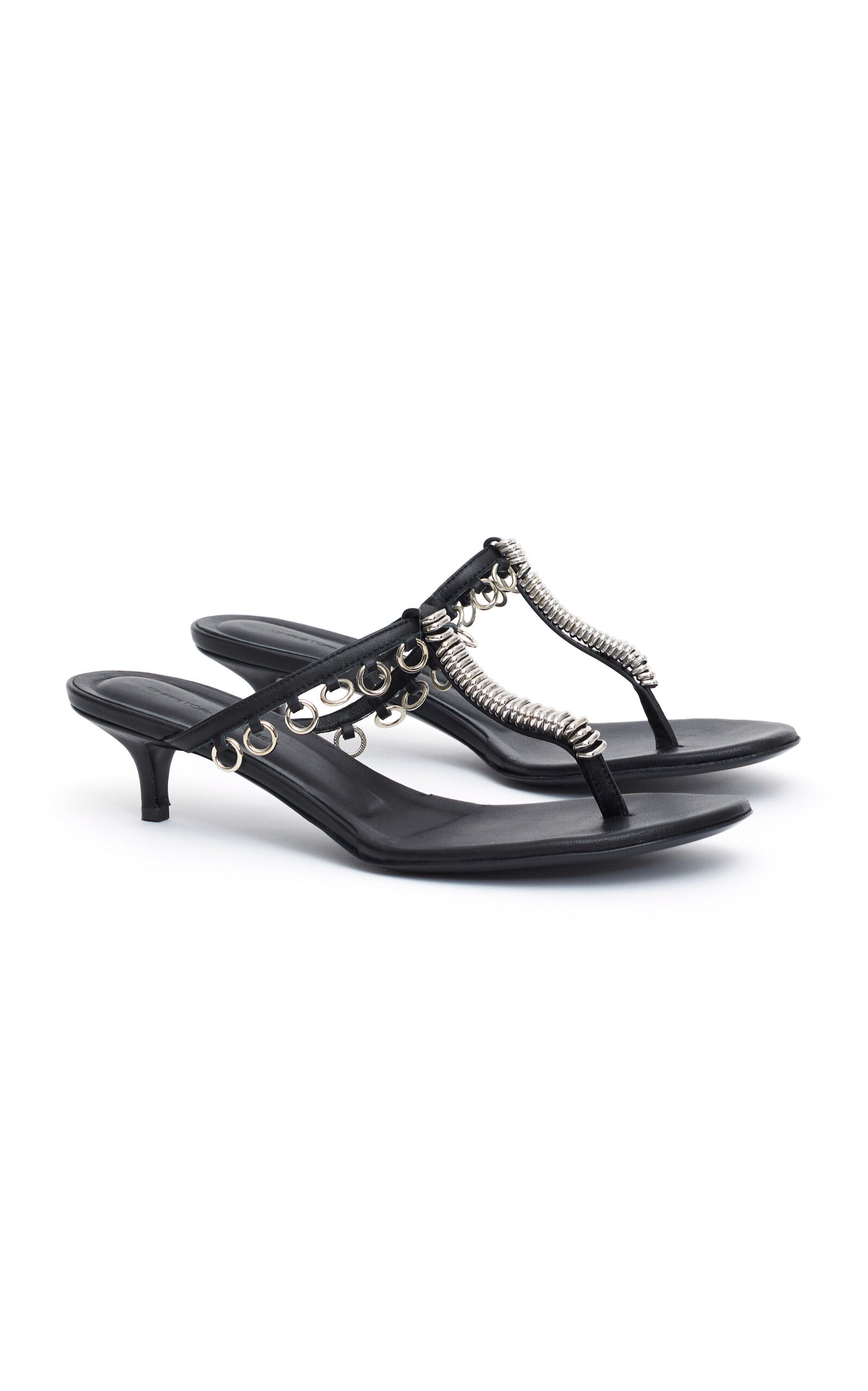 Pierced Leather Kitten Heels black - 3