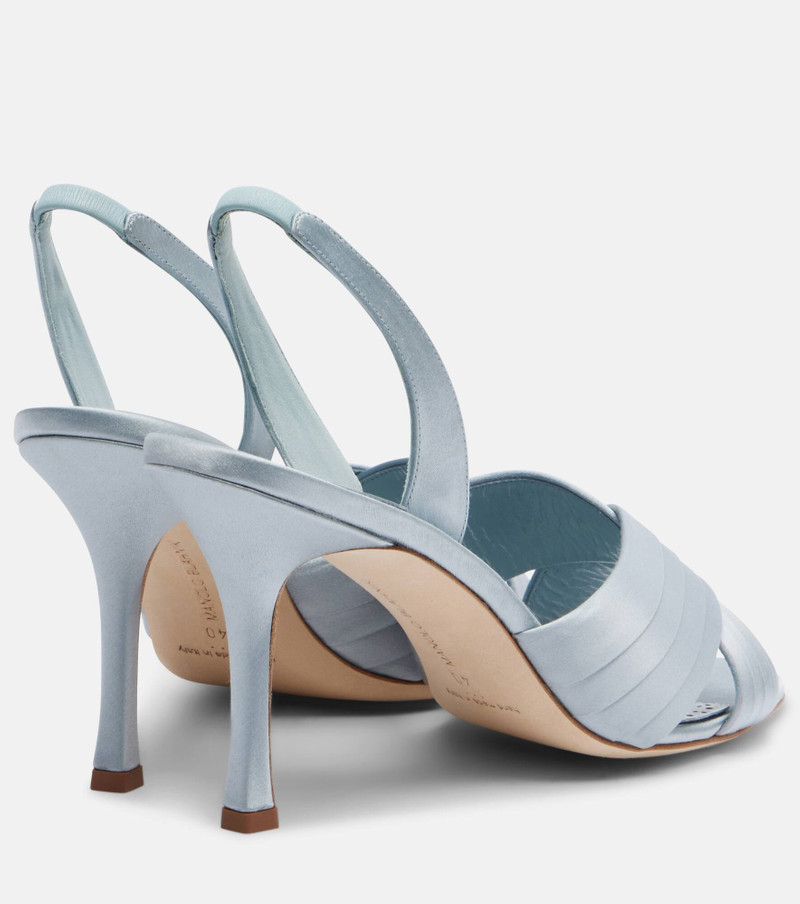 Manolo Blahnik Viera 90 satin slingback sandals outlook