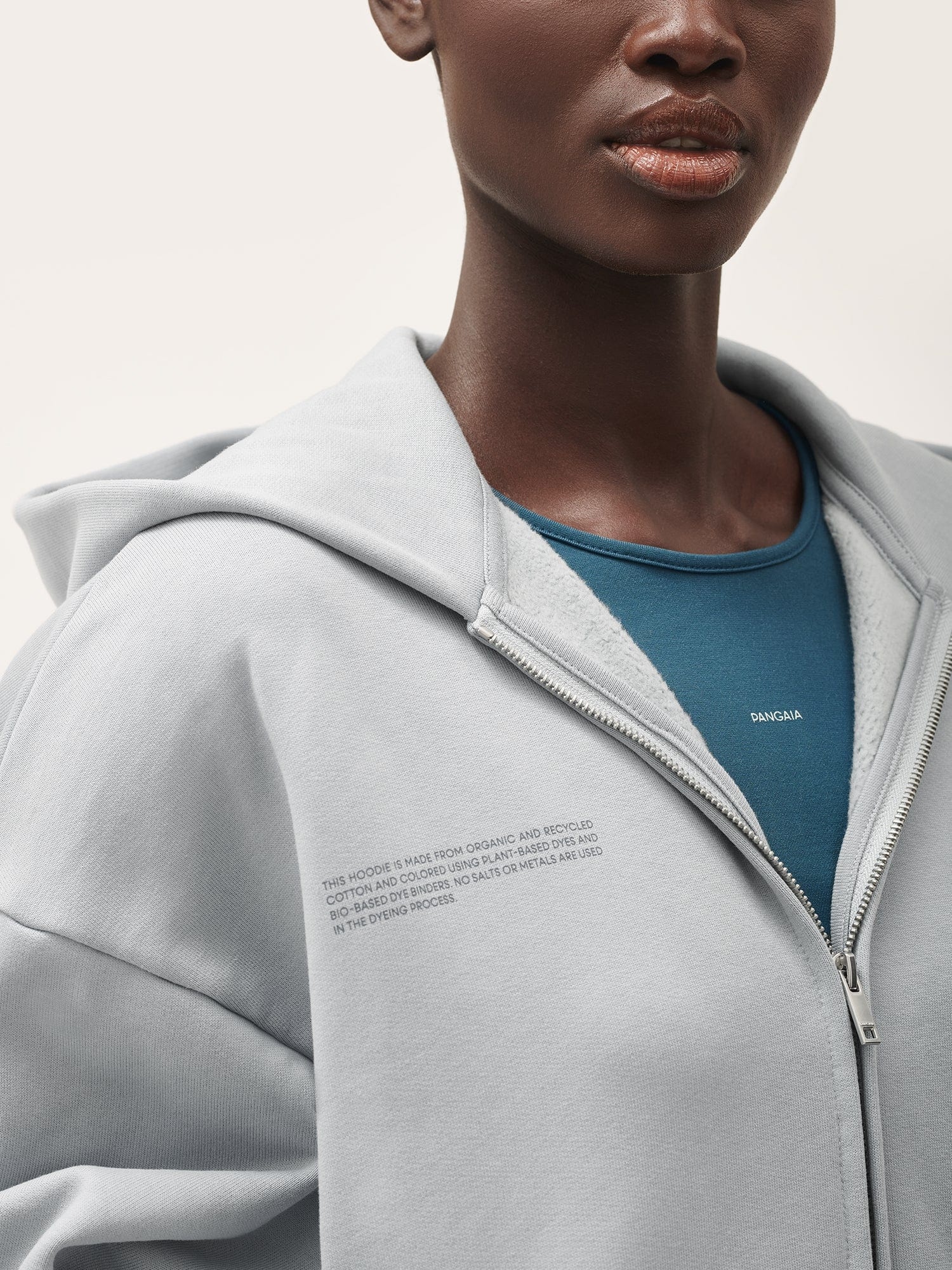 Womens Natural Dye Oversized Hoodie - Midnight Fog Grey - 4