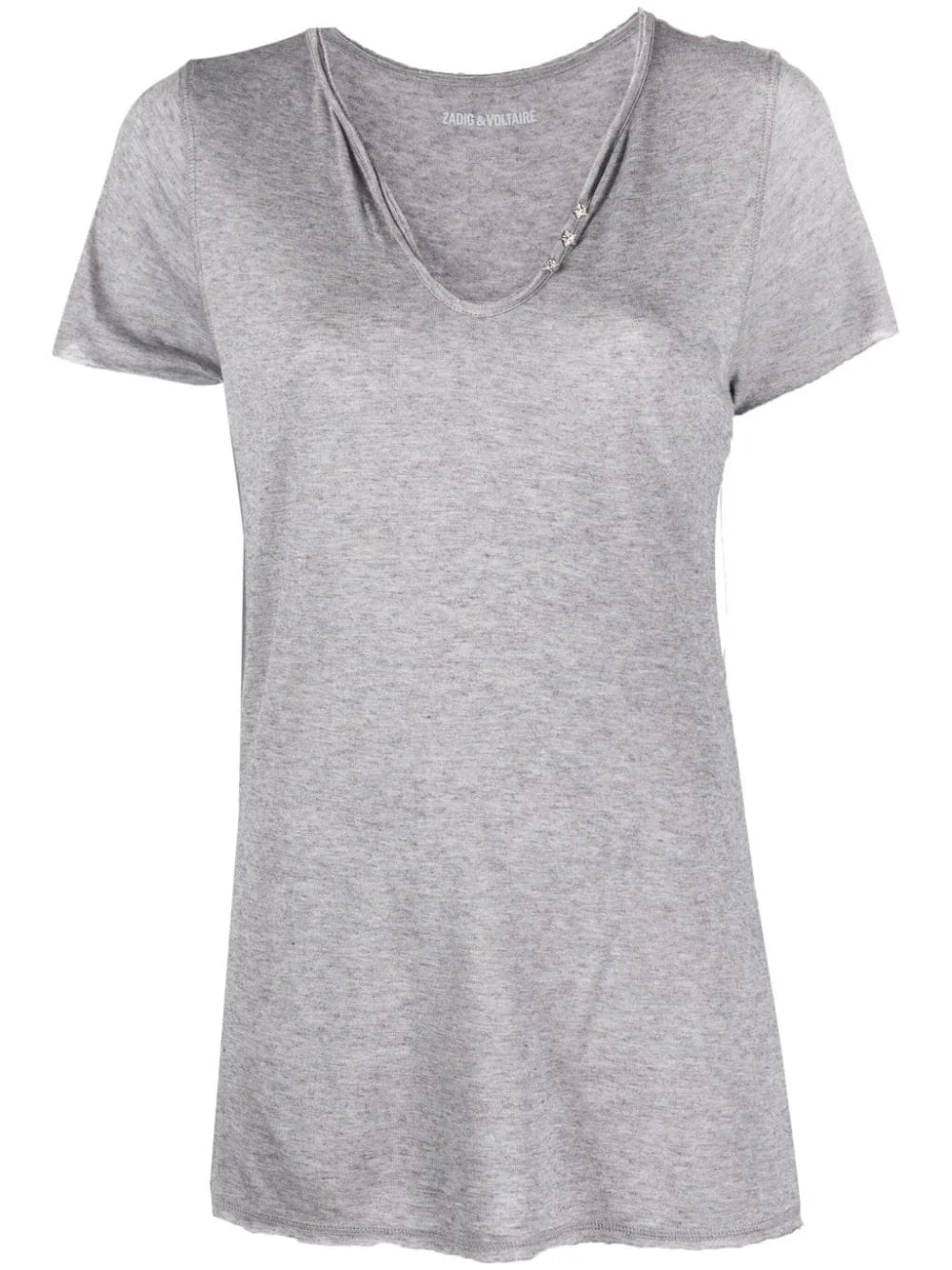 star-buttons Henley-neck T-shirt - 1