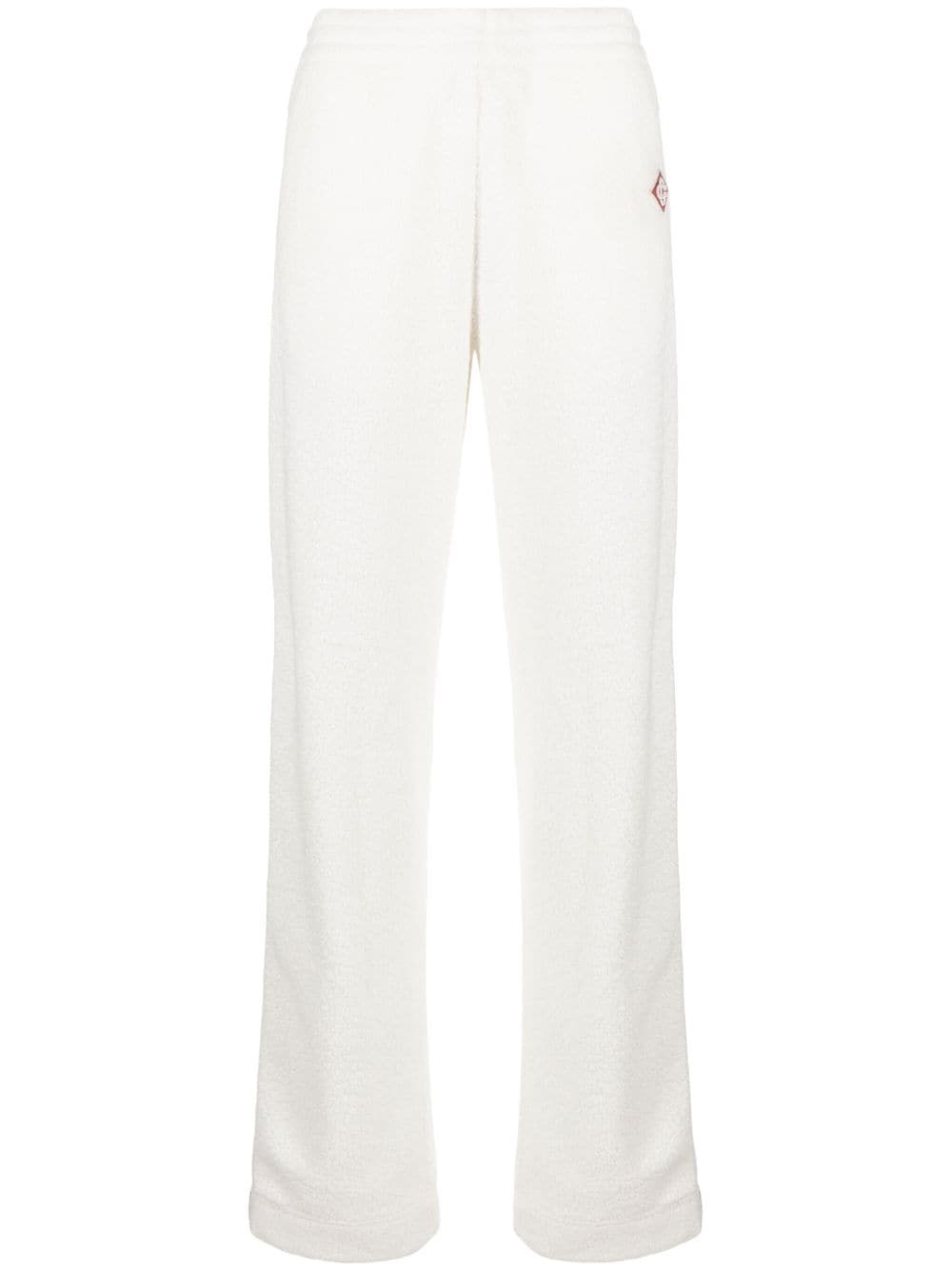 logo-patch side-stripe fleece track pants - 1