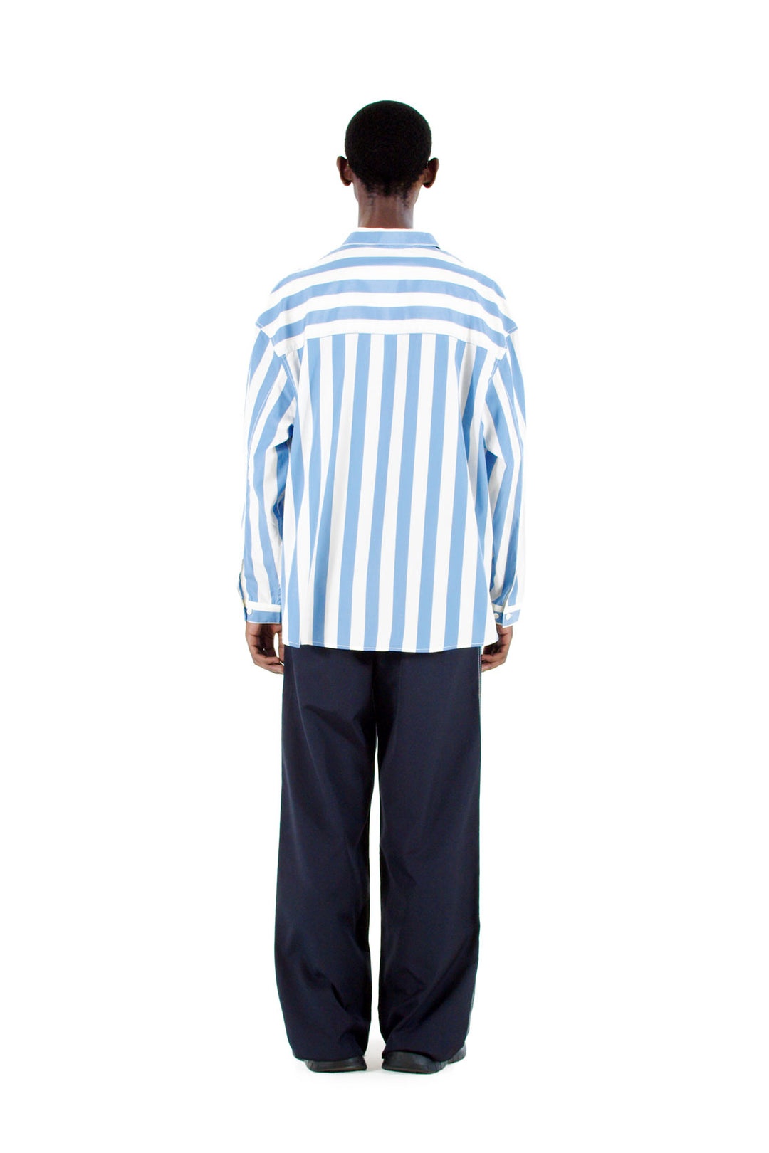 OVER SHIRT / white & blue stripes - 2