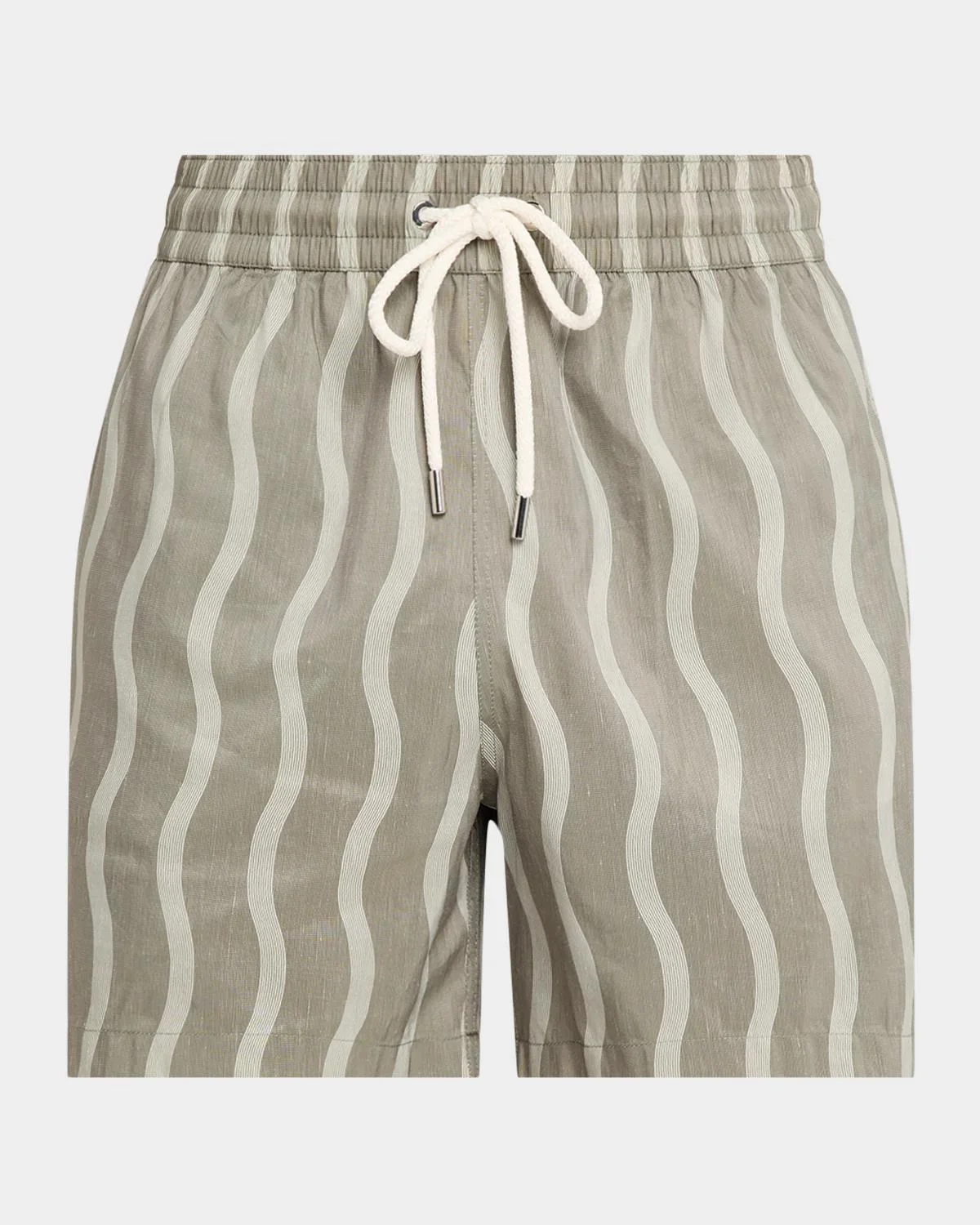 Men's Rio Linen-Blend Wavy Stripe Swim Trunks - 1