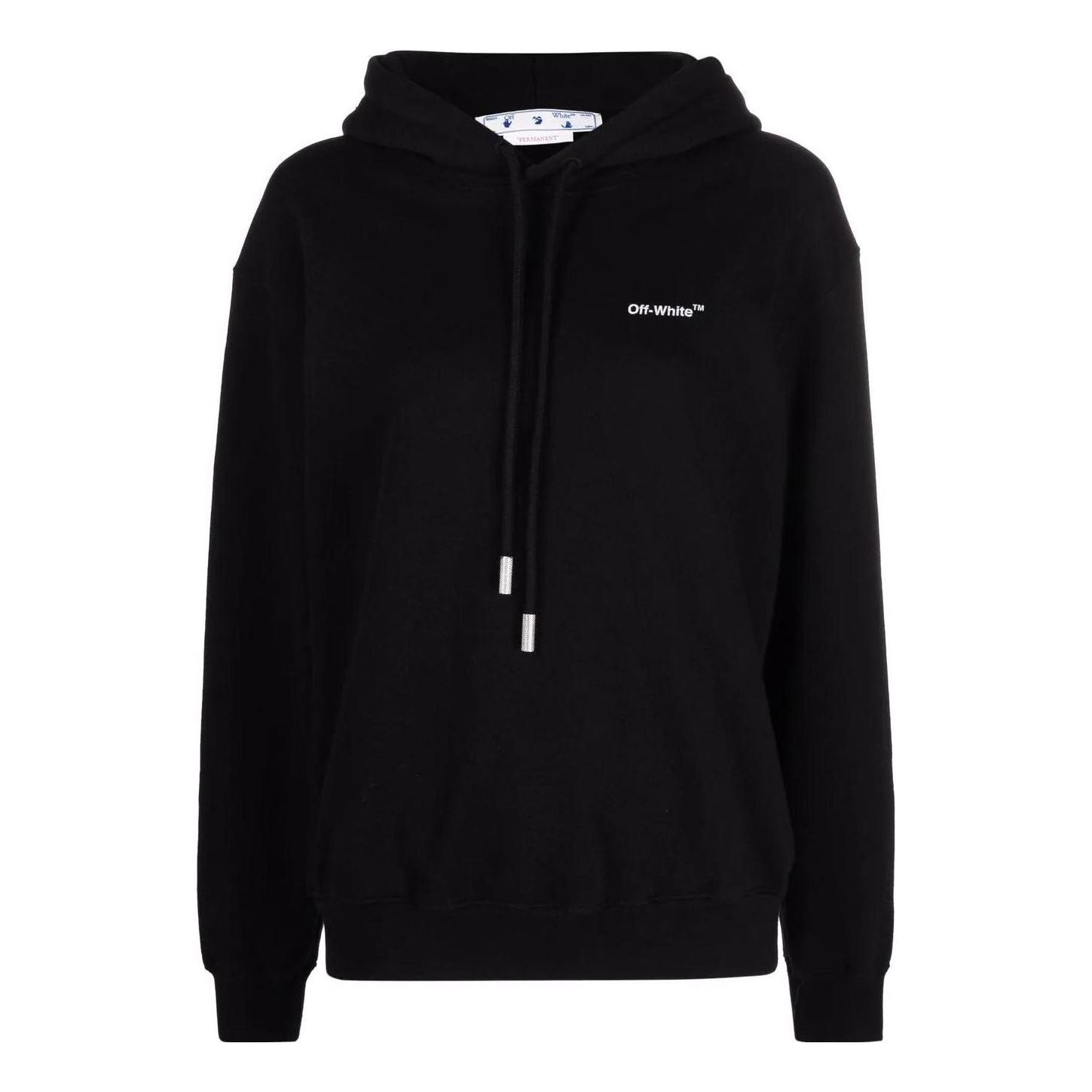 (WMNS) Off-White Diag Regular Hoodie 'Black White' OWBB032C99JER0011001 - 1