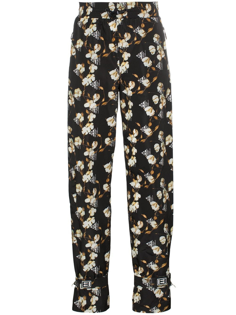 Floral Design Jogger Pants "Black" 1
