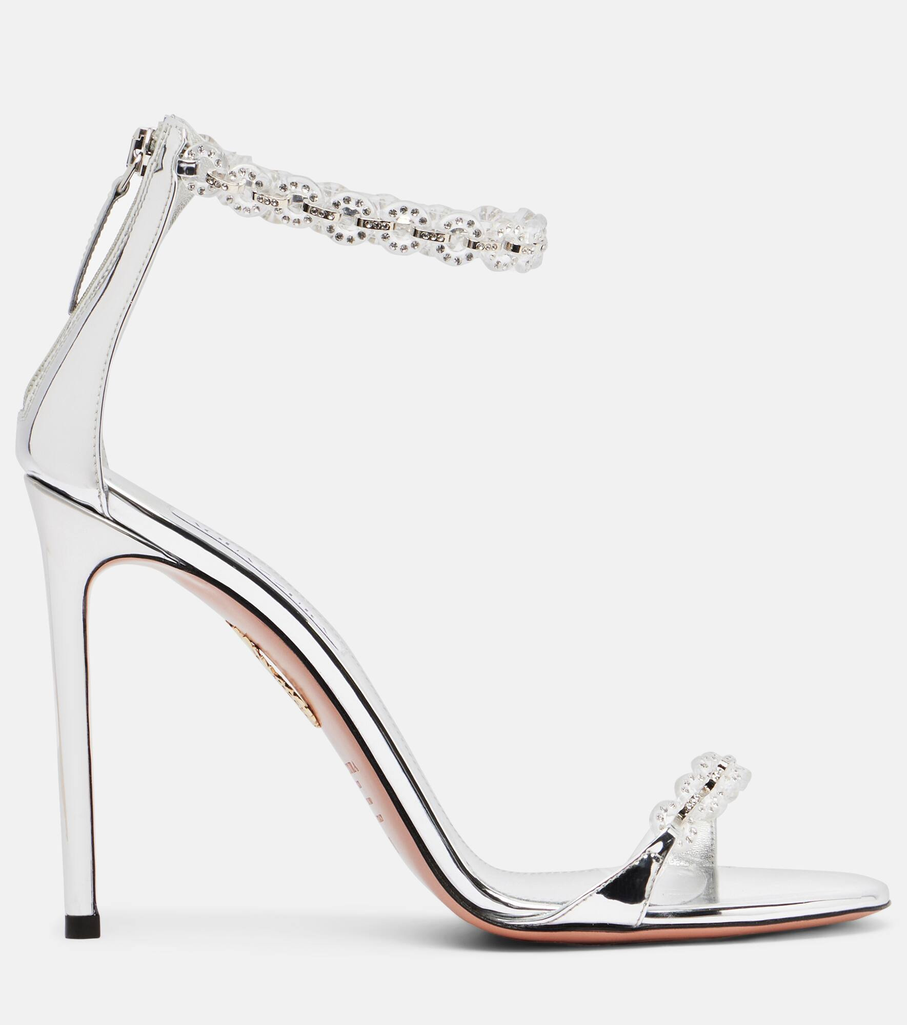 Bijoux 105 embellished metallic leather sandals - 4